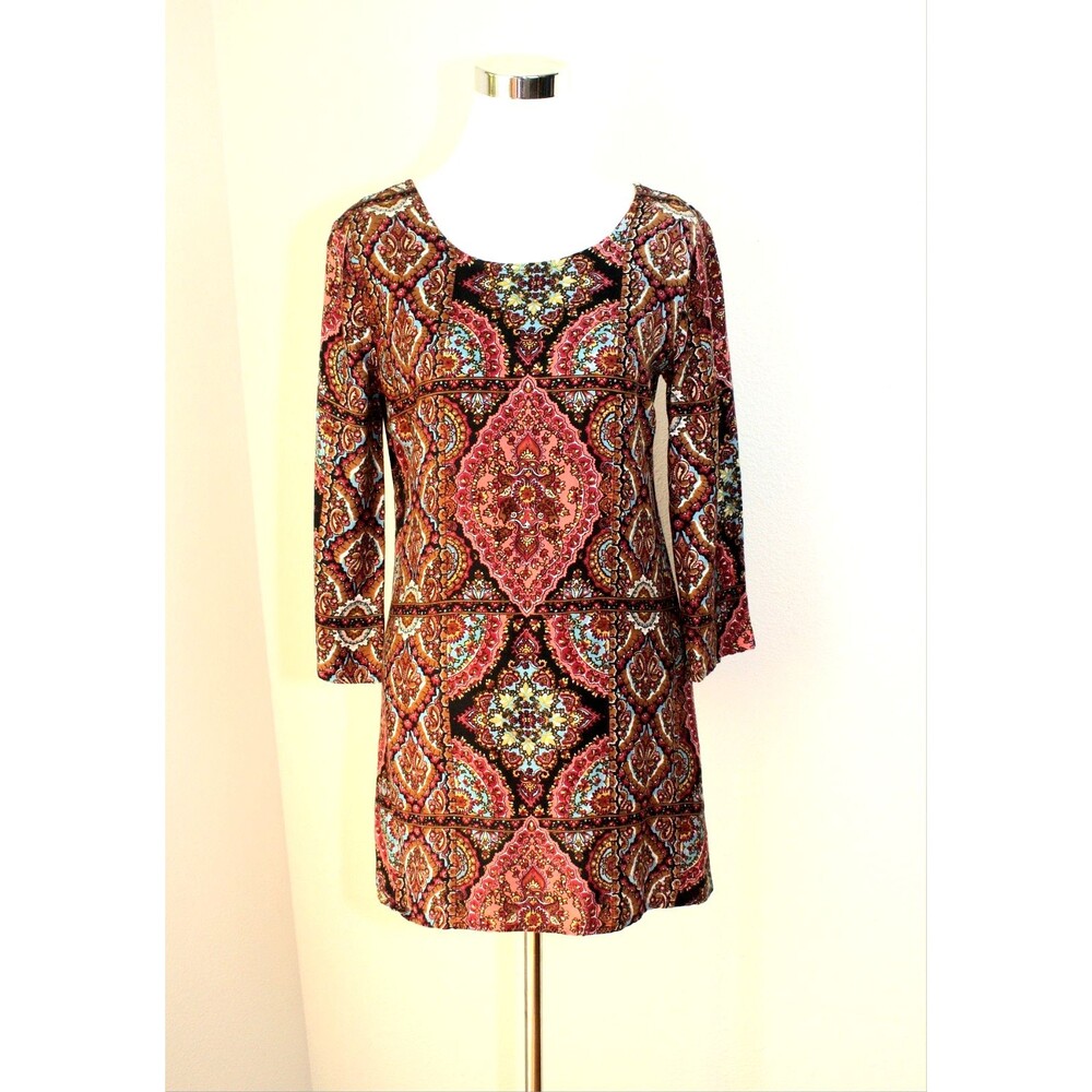 Fairycore Romantic BILLABONG Tunic Top Mini Dress Sz. S Multicolor Victorian #02